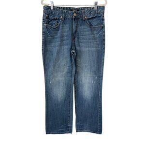Marc Ecko Boot Fit Cut Jeans Size 33x32 Medium Wash Cotton Blend Denim Blue Mens